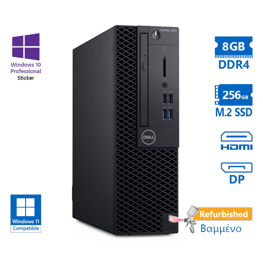96771_1 Dell 3070 SFF i5-9500/8GB DDR4/256GB M.2 SSD/No ODD/10P Grade A+ Refurbished PC - Image 1