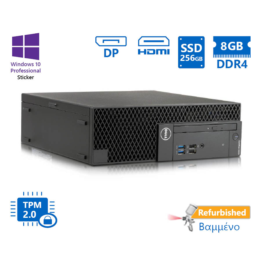 98715_1 Dell 3050 SFF i5-7500/8GB DDR4/256GB SSD/DVD/10P Grade A+ Refurbished PC - Image 1