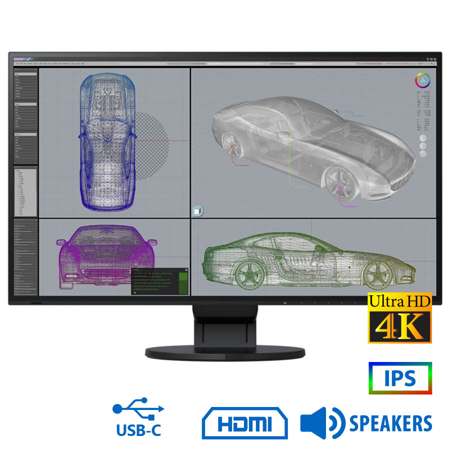98802_1 Used Monitor FlexScan EV2785 IPS/Eizo/27``Ultra HD 4K/3840x2160/Wide/Black/w/Speakers/DP & HDMI & US - Image 1