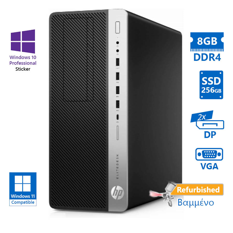 102559_1 HP 800G5 Tower i5-9500/8GB DDR4/256GB SSD/DVD/10P Grade A+ Refurbished PC - Image 1