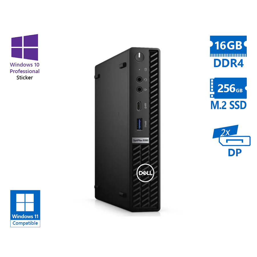 103249_1 Dell Optiplex 5080 DM i5-10600T/16GB DDR4/256GB M.2 SSD/No ODD/10P Grade A Refurbished PC - Image 1