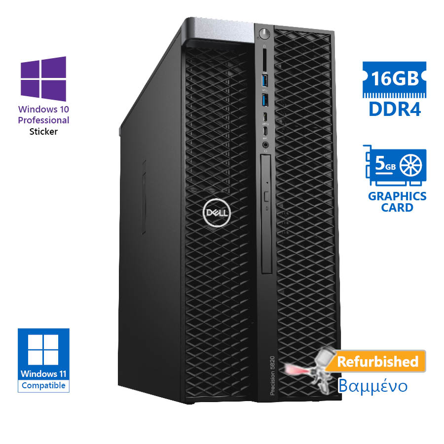 103260_1 Dell Precision 5820 Tower Xeon W-2225(4-Cores)/16GB DDR4/1TB/Nvidia 5GB/No ODD/10P Grade A+ Workstat - Image 1
