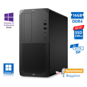 HP Z2 G5 Tower i9-10900K/16GB DDR4/240GB SSD New/DVD/10P Grade A+ Workstation Refurbished PC