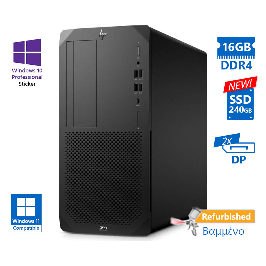 103304_1 HP Z2 G5 Tower i9-10900K/16GB DDR4/240GB SSD New/DVD/10P Grade A+ Workstation Refurbished PC - Image 1