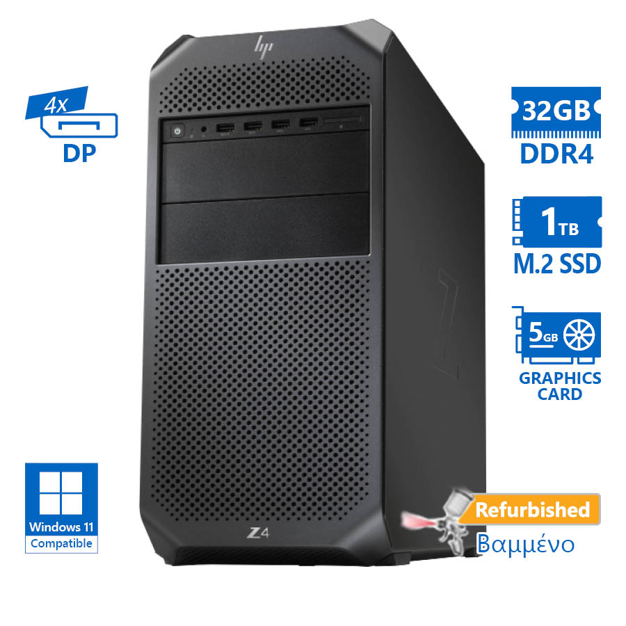 103305_1 HP Z4 G4 Tower Xeon W-2235(6-Cores)/32GB DDR4/1TB Μ.2 SSD/Nvidia 5GB/No ODD/Grade A+ Workstation Ref - Image 1