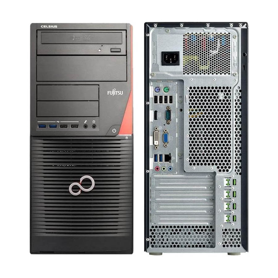 102946_2 Fujitsu Celsius W530 Tower i5-4670/16GB DDR3/2TB/Nvidia 1GB/DVD/8P Grade A+ Workstation Refurbished - Image 1