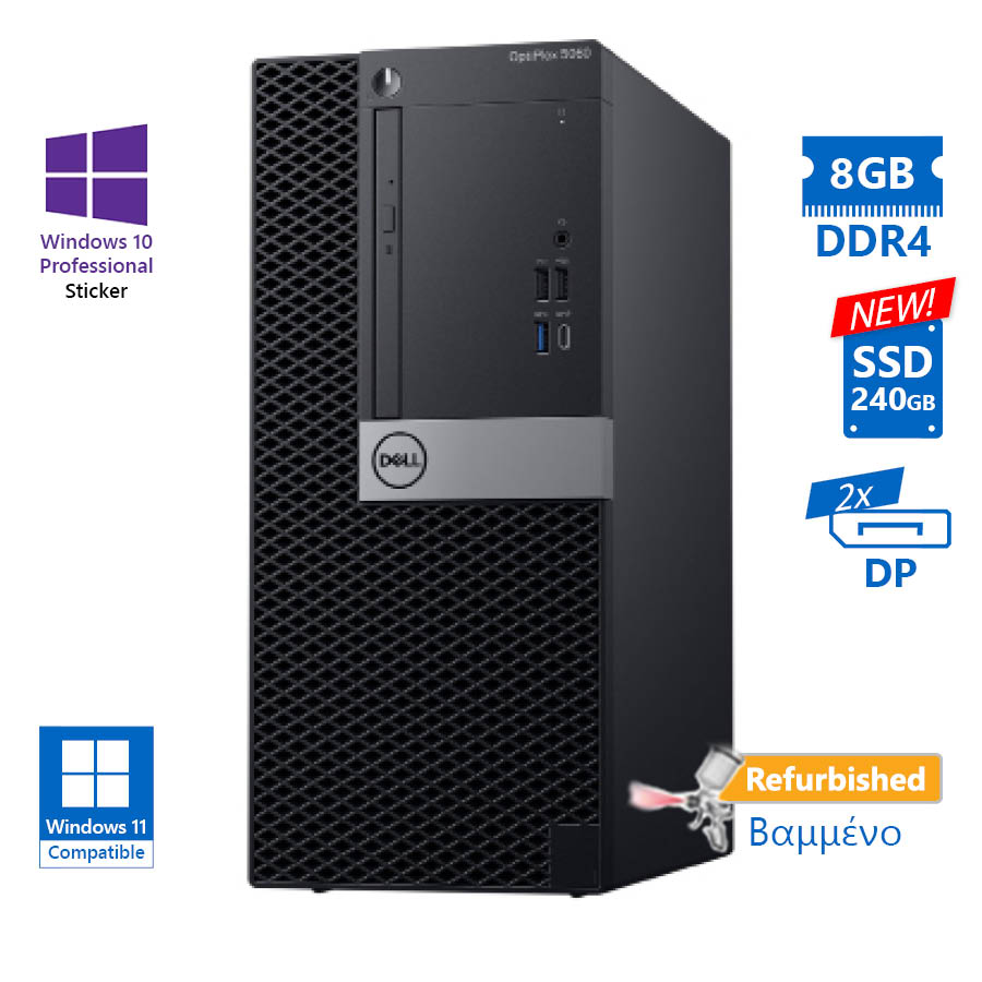 103314_1 Dell 5060 Tower i5-8500/8GB DDR4/240GB SSD New/No ODD/10P Grade A+ Refurbished PC - Image 1