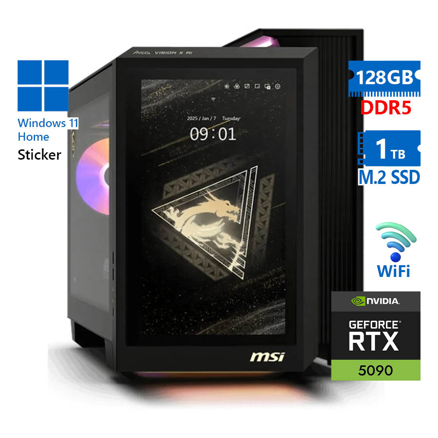 103377_1 MSI Gaming MEG Vision X AI 2ND Tower WiFi Ultra 9 285K/128GB DDR5/1TB M.2 SSD/Nvidia GeForce RTX5090 - Image 1