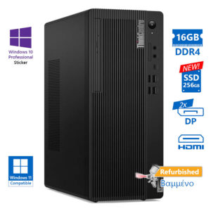 Lenovo M70t Tower i5-10400/16GB DDR4/256GB SSD New/DVD/10P Grade A+ Refurbished PC