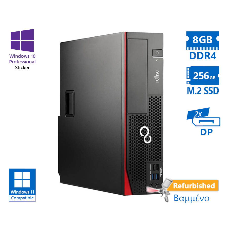 103404_1 Fujitsu D7010 SFF i5-10400/8GB DDR4/256GB M.2 SSD/No ODD/10P Grade A+ Refurbished PC - Image 1