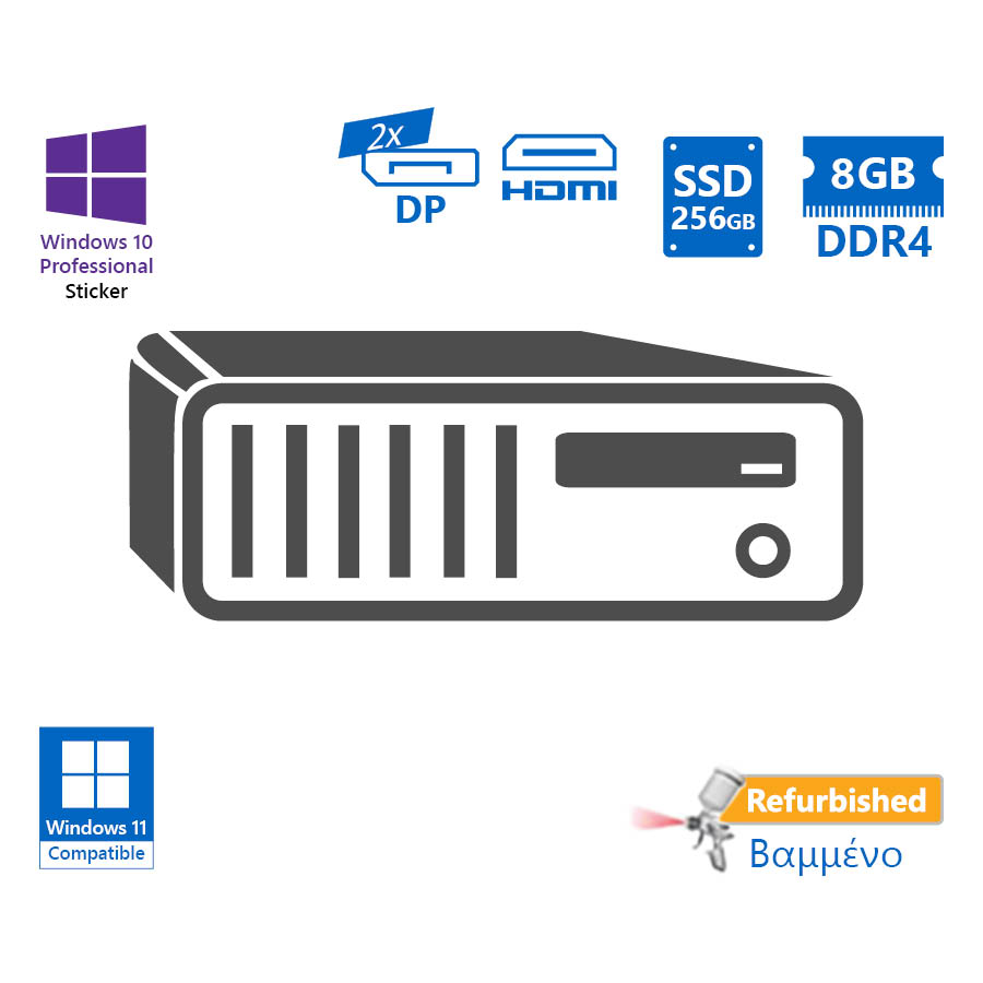 103413_1 OEM SFF i5-11400/8GB DDR4/256GB SSD/DVD/10P Grade A+ Refurbished PC - Image 1