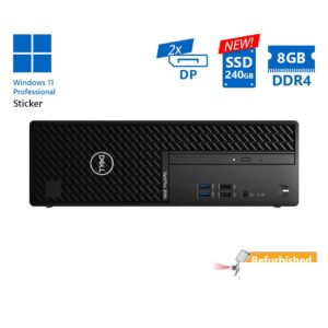 Dell 3080 SFF i3-10300/8GB DDR4/240GB SSD New/No ODD/11P Grade A+ Refurbished PC