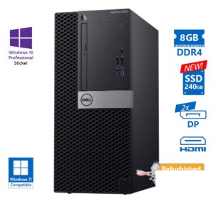 Dell 5060 Tower i3-8300/8GB DDR4/240GB SSD New/DVD/10P Grade A+ Refurbished PC
