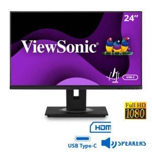 Used Monitor VG2456 IPS/ViewSonic/24”FHD/1920x1080/Wide/Black/w/Speakers/D-SUB & DP & HDMI & USB Typ