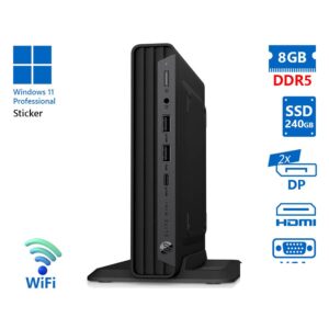 HP Elite mini 600 G9 DM WiFi i5-12500T/8GB DDR5/240GB SSD/No ODD/11P Grade A Refurbished PC
