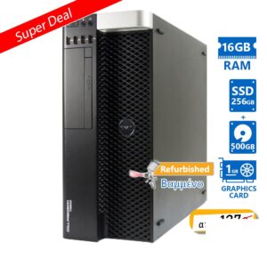 Dell Precision T3600 Tower Xeon E5-1620(4-Cores)/16GB DDR3/256GB SSD & 500GB/Nvidia 1GB/DNo ODD/7P G