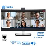 Used Monitor C3422WE Curved Video Conferencing/Dell/34``UW-QHD/w/Camera/3440x1440/Black/w/Speakers/D