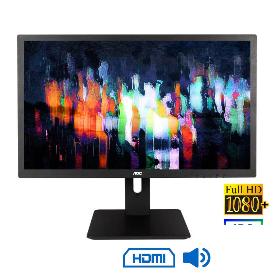 Used Monitor I2475PRQU IPS LED/AOC/24``FHD/1920x1200/Wide/Silver/Black/w/Speakers/D-SUB & DVI-D & DP Used Monitor I2475PRQU IPS LED/AOC/24``FHD/1920x1200/Wide/Silver/Black/w/Speakers/D-SUB & DVI-D & DP - Image 1