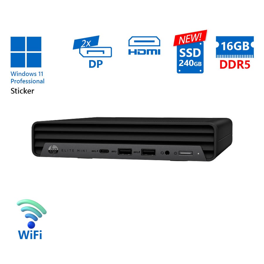 HP EliteDesk 800 G9 DM WiFi i7-12700/16GB DDR5/240GB SSD New/No ODD/11P Grade A Refurbished PC HP EliteDesk 800 G9 DM WiFi i7-12700/16GB DDR5/240GB SSD New/No ODD/11P Grade A Refurbished PC - Image 1