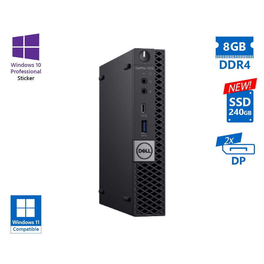 Dell Optiplex 7070 DM i7-9700/8GB DDR4/240GB SSD New/No ODD/10P Grade A Refurbished PC Dell Optiplex 7070 DM i7-9700/8GB DDR4/240GB SSD New/No ODD/10P Grade A Refurbished PC - Image 1