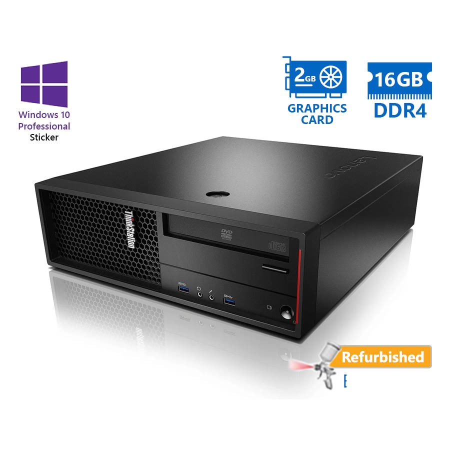 Lenovo ThinkStation P310 SFF Xeon E3-1240v5/16GB DDR4/1TB/Nvdia 2GB/DVD/10P Grade A+ Workstation Ref Lenovo ThinkStation P310 SFF Xeon E3-1240v5/16GB DDR4/1TB/Nvdia 2GB/DVD/10P Grade A+ Workstation Ref - Image 1