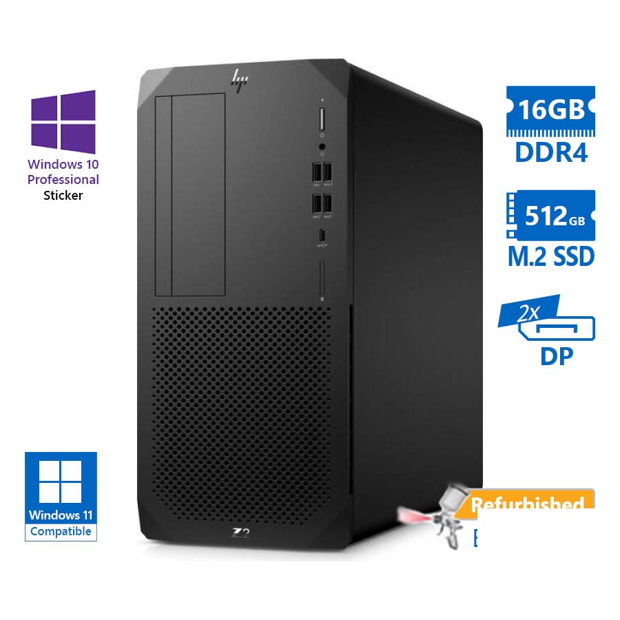 HP Z2 G5 Tower i9-10900/16GB DDR4/512GB M.2 SSD/DVD/10P Grade A+ Workstation Refurbished PC HP Z2 G5 Tower i9-10900/16GB DDR4/512GB M.2 SSD/DVD/10P Grade A+ Workstation Refurbished PC - Image 1