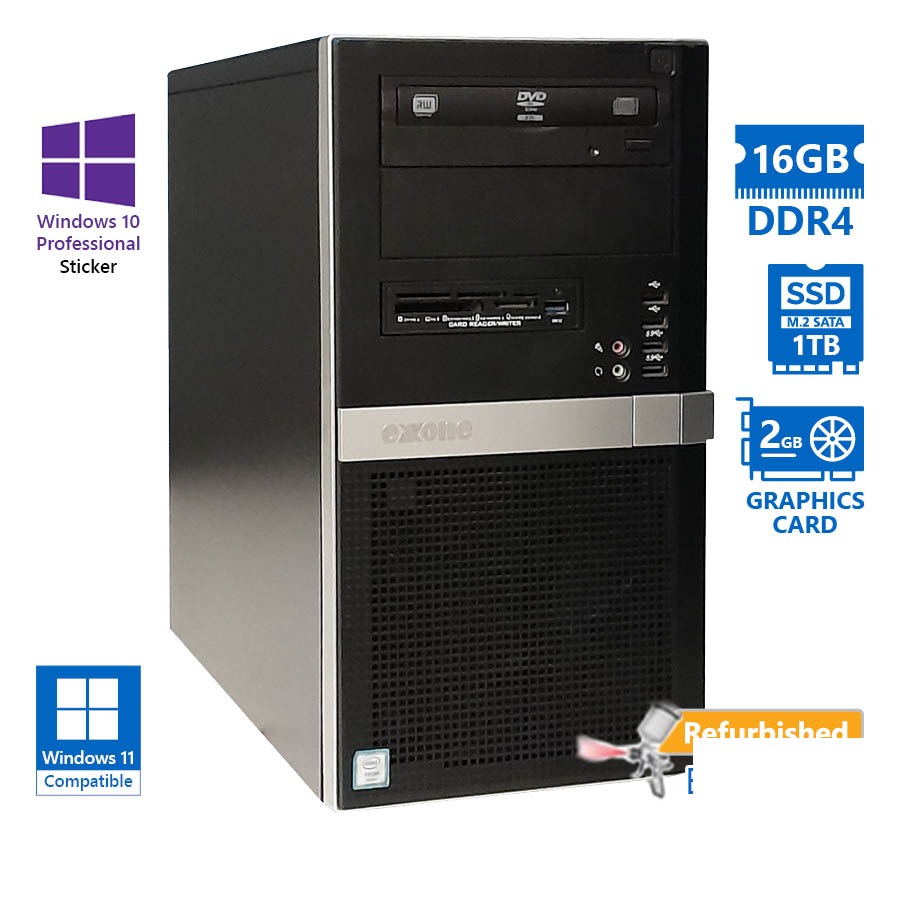 OEM Tower Xeon E-2124(4-Cores)/16GB DDR4/1TB M.2 SSD/Nvidia 2GB/DVD/10P Grade A+ Workstation Referbi OEM Tower Xeon E-2124(4-Cores)/16GB DDR4/1TB M.2 SSD/Nvidia 2GB/DVD/10P Grade A+ Workstation Referbi - Image 1