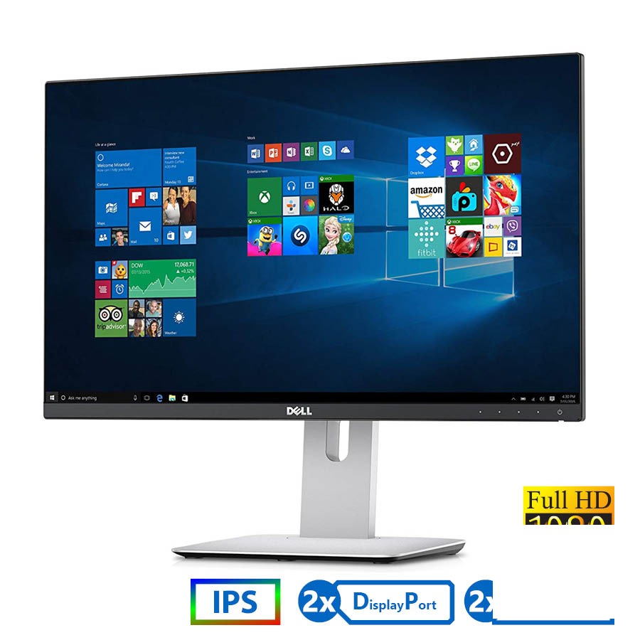 Used Monitor U2414H IPS LED/Dell/24``FHD/1920x1080/Wide/Silver/Black/2xDP & 2xHDMI & USB 3.0 HUB Used Monitor U2414H IPS LED/Dell/24``FHD/1920x1080/Wide/Silver/Black/2xDP & 2xHDMI & USB 3.0 HUB - Image 1